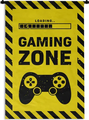 Produktbild von MuchoWow® Wandteppich Wandbehang Spiele - Zitate - Controller - Spielzone - Spiel 90x135 cm Tapisserie Dekoration Wandtuch - Baumwolle - Wandskulptur