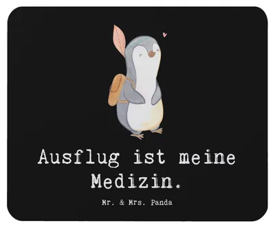 Produktbild von Mr. & Mrs. Panda Mousepad Pinguin Ausflug - Schwarz - Geschenk, laptop, Mauspad, Ausflugsziele, Reisen, computer, Ausflüge machen, Mouse Pad