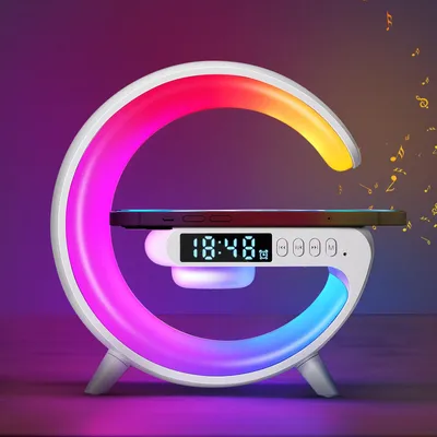 Produktbild von Nachttischlampe mit kabelloser Ladestation, intelligente LED-Tischlampe, Modell 2025