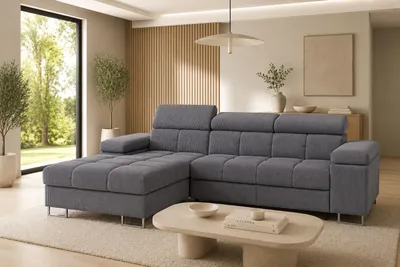 Produktbild von KSHOMECONCEPT Ecksofa COMODO L-Form links Grau 271 × 203 cm, KI-generiertes Bild