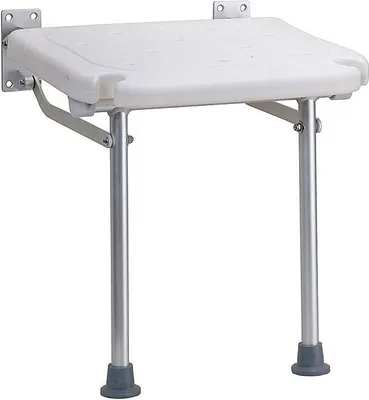 Produktbild von BELP Duschklappsitz Aluminium Kunststoff Weiß matt 400x430x410 mm, 150 kg Traglast für Bad & WC >> Freistehend anwendbar