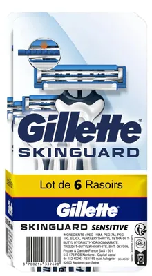 Produktbild von Gillette Skinguard 2x3 stuks - wegwerpscheermesjes - sensitive