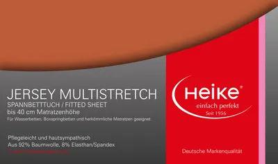 Produktbild von Heike hochelastisches Spannbettlaken, Multistretch, bis 40cm Höhe, 240gr/m2 (Zimt,140x200 cm-160x220 cm)