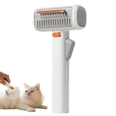 Produktbild von 2-in-1 automatische Tierbürste, 2-in-1 Pflegekamm für Haustiere, geeignet für Hunde und Katzen, Katzenbürste, selbstreinigende Unterfellbürste