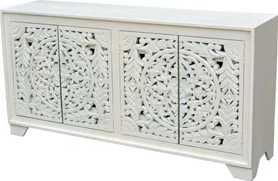 Produktbild von Sideboard >Kalita< in Weiß, Massivholz - 170x85x40cm (BxHxT)