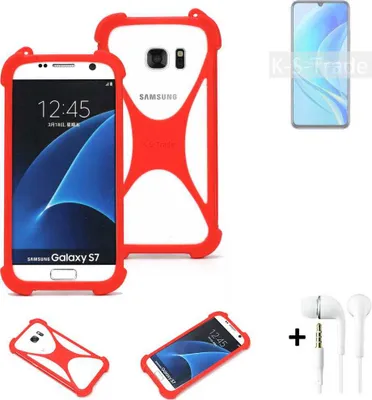 Produktbild von Handy-hülle + Kopfhörer kompatibel mit Huawei Enjoy 50 Schutz-hülle Bumper Silikon Schutz Hülle Cover Case Silikoncase Silikonbumper TPU Softcase