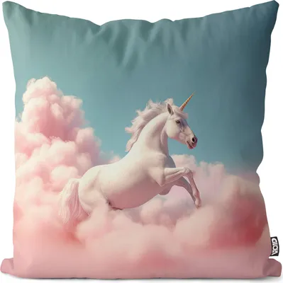 Produktbild von VOID Einhorn Wolken Himmel Kissenbezug Kissenhülle sofa couch wohnzimmer dekoration wasserfest Outdoor Garten Kissen bezug deko