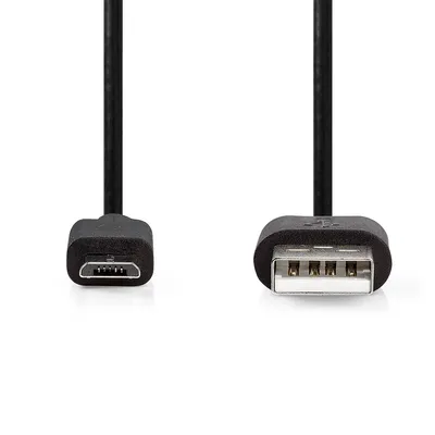 Obrázek produktu pro Nedis USB kabel - USB 2.0 - USB-A samec - USB Micro-B samec - 9 W - 480 Mb/s - poniklovaný - 5,00 m - kulatý - PVC - černý - kryt