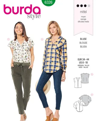 Productafbeelding van Naaipatroon voor Blouses - Maat 34-44 - Papier - Wit