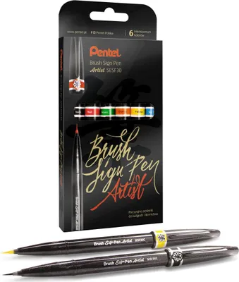 Produktbild von Pisak Pinsel Zeichenstift Künstler Pentel SESF30C-ST6ABDFGS PL