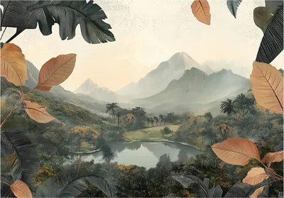 Produktbild von Fototapete Natur Berge - Tapete Wohnzimmer - 400x280 cm - inklusive kleister - Vlies Tapete - Vliestapete - Wohnzimmer - Schlafzimmer - Küche - Modern - Wandtapete