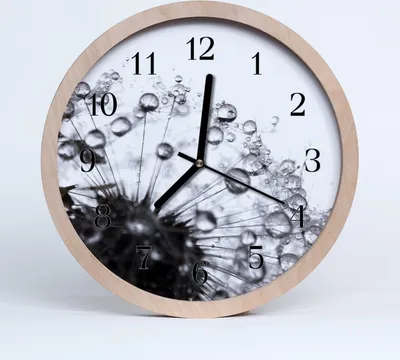 Produktbild von Holzuhr 30fi cm wanduhr - Löwenzahn-Blumen