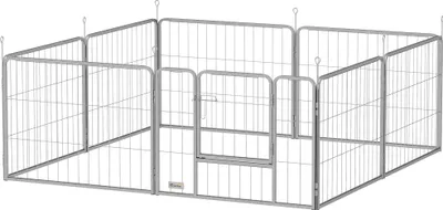 Produktbild von Haustiergehege, Hundezaun, Haustierspielplatz, flexibel anpassbar, rostfreier Stahl