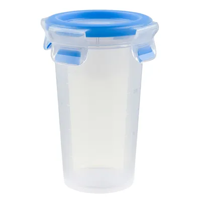 Produktbild von CLIP & CLOSE Frischhaltedose 0,35 Liter (transparent/blau, rund, Ø 9,2cm)