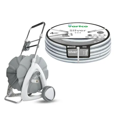 Produktbild von Gartenschlauchwagen + Gartenschlauch Vartco Silver 1/2" 30 m Agaplast