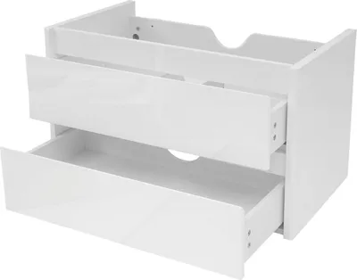 Produktbild von Waschbeckenunterschrank MCW-B19, Waschtischunterschrank Waschtisch Badezimmer, hochglanz Soft-Close 50x80cm  weiß