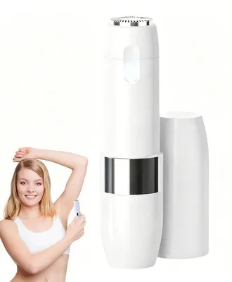 Produktbild von Elektrischer Damenrasierer 2-in-1 Körpertrimmer Gesichtshaar Entferner Mini Rasierer USB wiederaufladbar 300mAh tragbarer Haarentferner für Gesicht Körper 15,1 cm