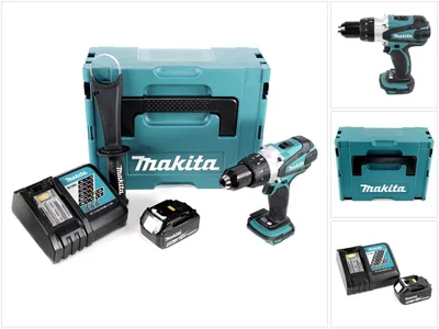 Image de Makita DDF 458 RM1J Perceuse-visseuse sans fil 18 V, 91 Nm + 1x Batterie 4,0 Ah + Chargeur + Coffret Makpac