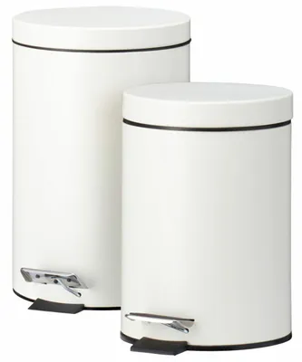 Immagine prodotto di HOWHOMELY | Cestino per cosmetici - Cestino per rifiuti - Set da 2 - color crema - Cestino - con coperchio - Pratico