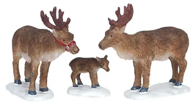 Rentier-Set 3er-Pack Weihnachtsfiguren, 5,5 cm
