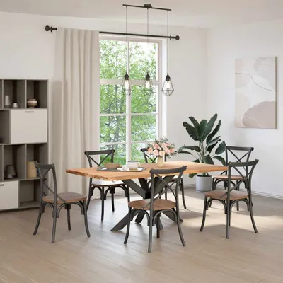 Immagine prodotto di Gamba per Tavolo da Pranzo a Forma di Ragno Antracite 120x68x(72-73) cm Acciaio