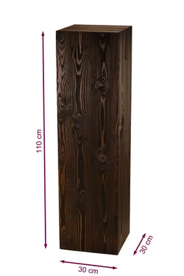 Produktbild von Holzsäule 110x30x30 cm, Blumensäule, Dekosäule, Bodenwindlicht-Ständer, Baumstamm Deko, Holzblock-Optik Säule, Stabil&Langlebig, Natürliche Holzoptik