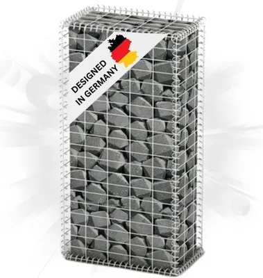 Produktbild von DELUKE® Gabionensäule Steinsäule MISA aus Stahl | für Außenbereich | 100x50x30cm | Steinkorb Gabionengitter Ziergabione Steingabione Drahtkorb befüllbar