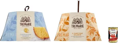 Produktbild von Tre Marie Panettone Testpaket – Milanese 750 g + Capolavoro Bianco 800 g (ohne Rosinen & Kandit) – italienischer Weihnachtskuchen im Geschenkset – weich & duftend + Italian Gourmet polpa 400g