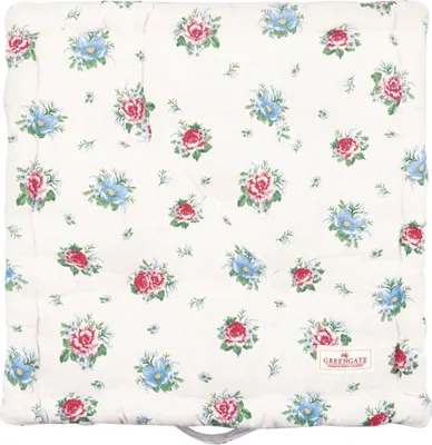 Produktbild von Greengate Sitzkissen Box Kissen ALIVIA Weiß mit Blumen 50x50