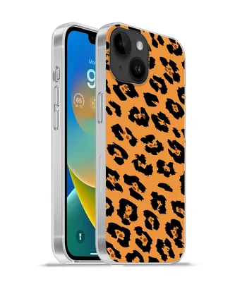 Produktbild von MuchoWow® Handyhülle Schutzhülle Hülle für Apple iPhone 14 - Softcase Pantherdruck - Orange - Schwarz Silikon Softcase Handy Hülle - Mobiltelefonhülle