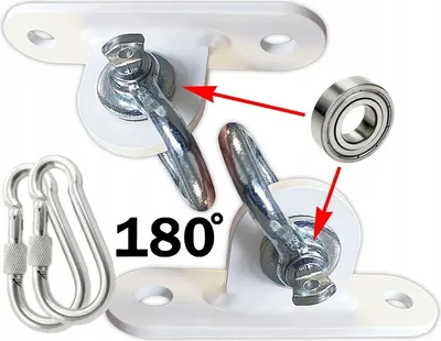 Obrázek produktu pro Swing Swing hook Swing clamp Swing fastening Snap hook 2ks. 11x3; bílý