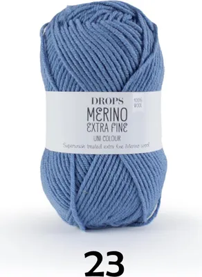 Obrázok produktu pre Drops Merino Extra Fine Uni Colour 23 Grey Blue Pletacia priadza