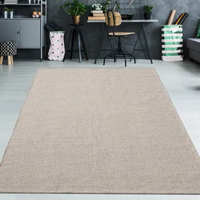 Produktbild von r Wollteppich handgewebt in beige Größe - 120 cm Rund