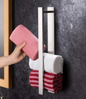 Produktbild von odsellingaaa Handtuchhalter Handtuchstange, selbstklebend ohne Bohren, Edelstahl SUS 304, für Bad & Gäste-WC, platzsparend, 40 x 4.5 x 7.5 cm, 1 Stück
