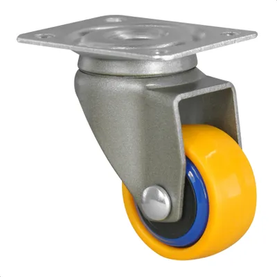 Produktbild von WAGNER Design 3C - Lenkrolle soft - Durchmesser Ø 25 mm, blau / gelb, Anschraubplatte, Tragkraft 12 kg - 01222501