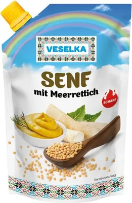 Produktbild von VESELKA Senf mit Meerrettich 130g