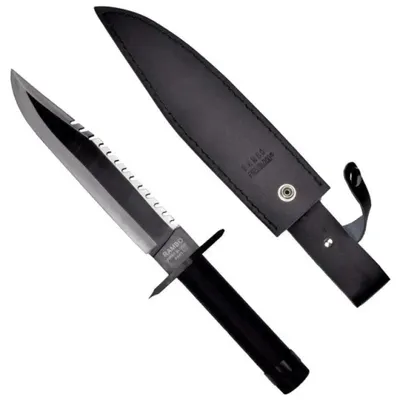 Immagine prodotto di Cinema Classic Rambo I Large knife with leather scabbard CC-H1 360 mm Black