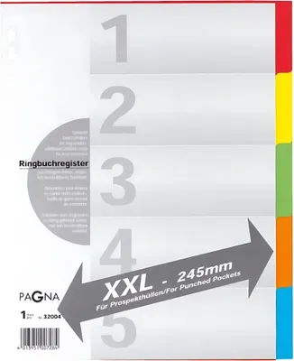 Zdjęcie produktu dla PAGNA Karton-Register, DIN A4, 5-teilig, berbreit