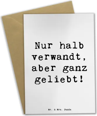 Produktbild von Mr. & Mrs. Panda Glückwunschkarte Spruch Halbbruder Liebe - Weiß - Geschenk, Zusammenhalt, einladungskarten, Familie, Verwandte, Beileidskarte, Geschwister, Verbundenheit