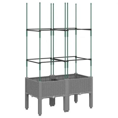Immagine prodotto di vidaXL Fioriera con traliccio Grigio chiaro 80x40x142,5 cm PP