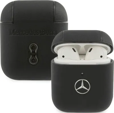 Produktbild von Mercedes Leather Case fr AirPods 1/2 schwarz