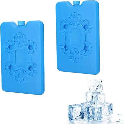 Imagen del producto de Bolsas de hielo reutilizables, paquete de 2 unidades, delgadas y ligeras, ideales para picnics y neveras