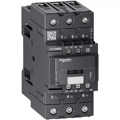 Immagine prodotto di Contattore Schneider Electric LC1D 3p, +1S+1Ö, 37 kW, 80 A, 400 V AC3, bobina 230 V AC LC1D80AP7