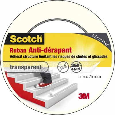 Image de Ruban antidérapant de SCOTCH, une face L.5 m x l.25 mm transparent