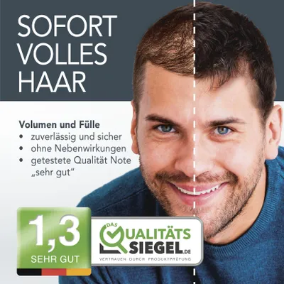 Produktbild von Schütthaar 14 g, Mittenbraun, 100 % natürlich, für die Haarverdichtung
