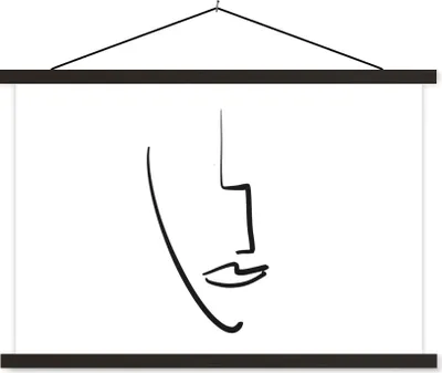 Produktbild von MuchoWow® Textilposter Gesicht - Frau - Abstrakt 150x100 cm mit schwarzem Rahmen - Schlafzimmer