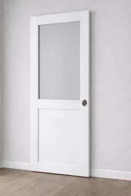 Immagine prodotto di Porta scorrevole da officina bianca H204 x L73 cm senza traverso, serratura di blocco GD MENUISERIES