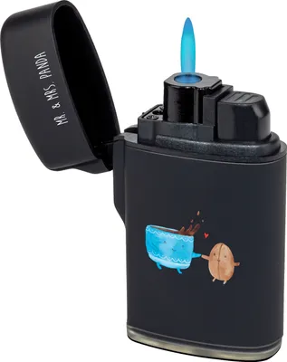 Produktbild von Mr. & Mrs. Panda sturmfeuerzeug Kaffee Bohne - Schwarz - Geschenk, Gasfeuerzeug, Feuerzeuge, Glück, Feuerzeug, anzünder, Lustige Sprüche, Genuss, Zufriedenheit