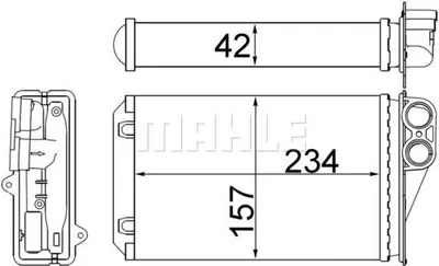 Produktbild von MAHLE AH 248 000S Wärmetauscher Innenraumheizung Kühler passend für PEUGEOT 207 (WA, WC) 207 CC (WD) 207 SW (WK) 207 Stufenheck 207 SW Kasten / Kombi