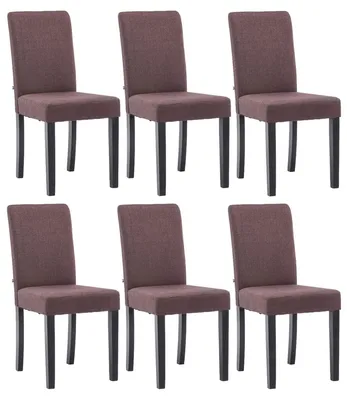 Produktbild von CLP 6er Set Esszimmerstuhl Ina Stoffbezug mit Holzgestell braun Gestell Farbe schwarz